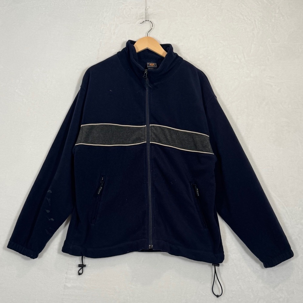 Vintage‎ Route 66 Navy Blue Full Zip Fleece Jacket Large